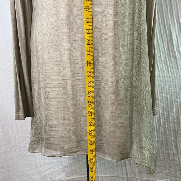 Soft Surroundings NWT sz L Silk Beaux Arts Tunic Taupe - Picture 12 of 13